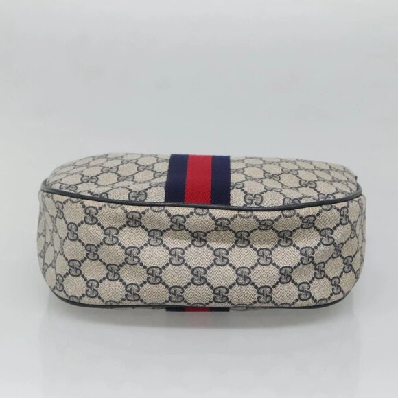 GUCCI GG Supreme Sherry Line Shoulder Bag PVC Navy Red 41 02 008 Auth BD467 - Picture 7 of 16